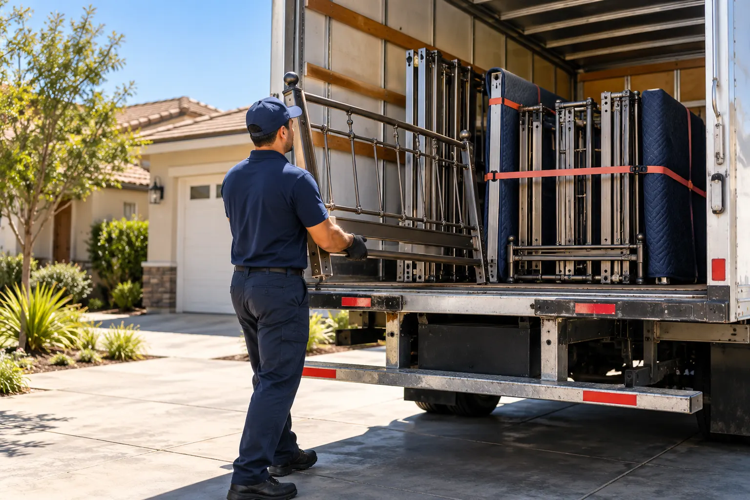 Prepared access and loading for bed frame removal